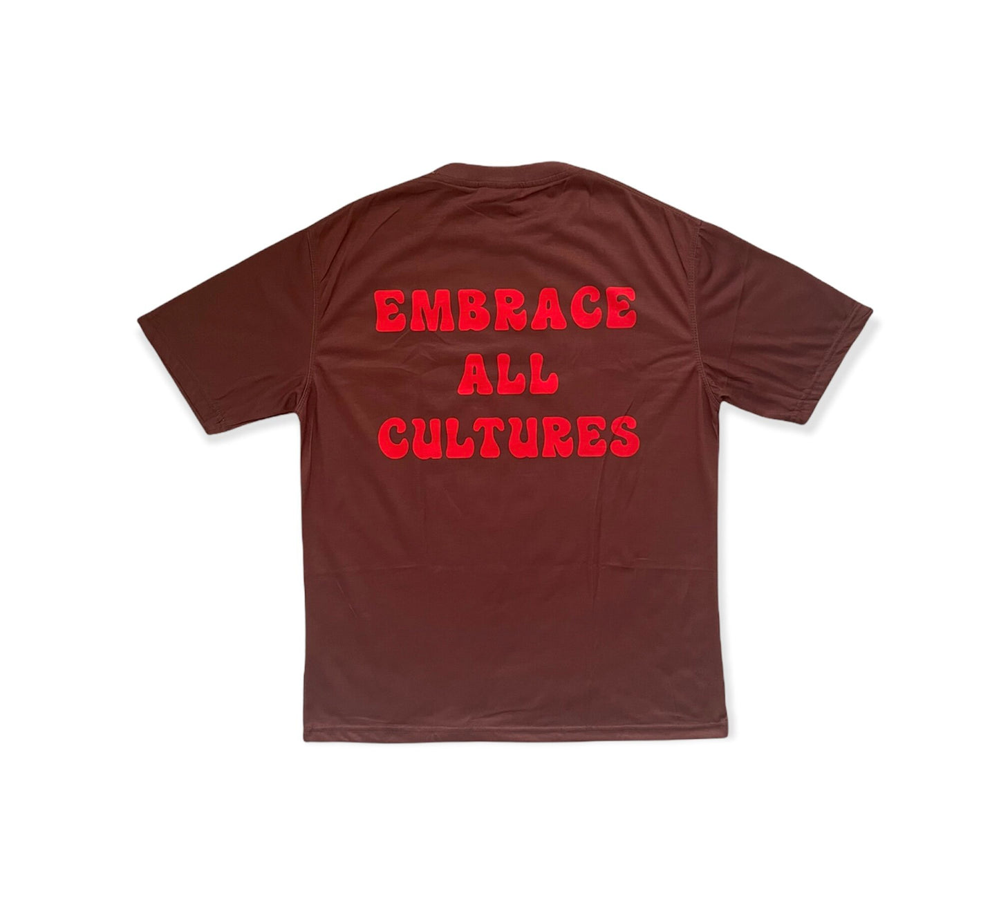 “Red Lips & Golds” Tee - Brown
