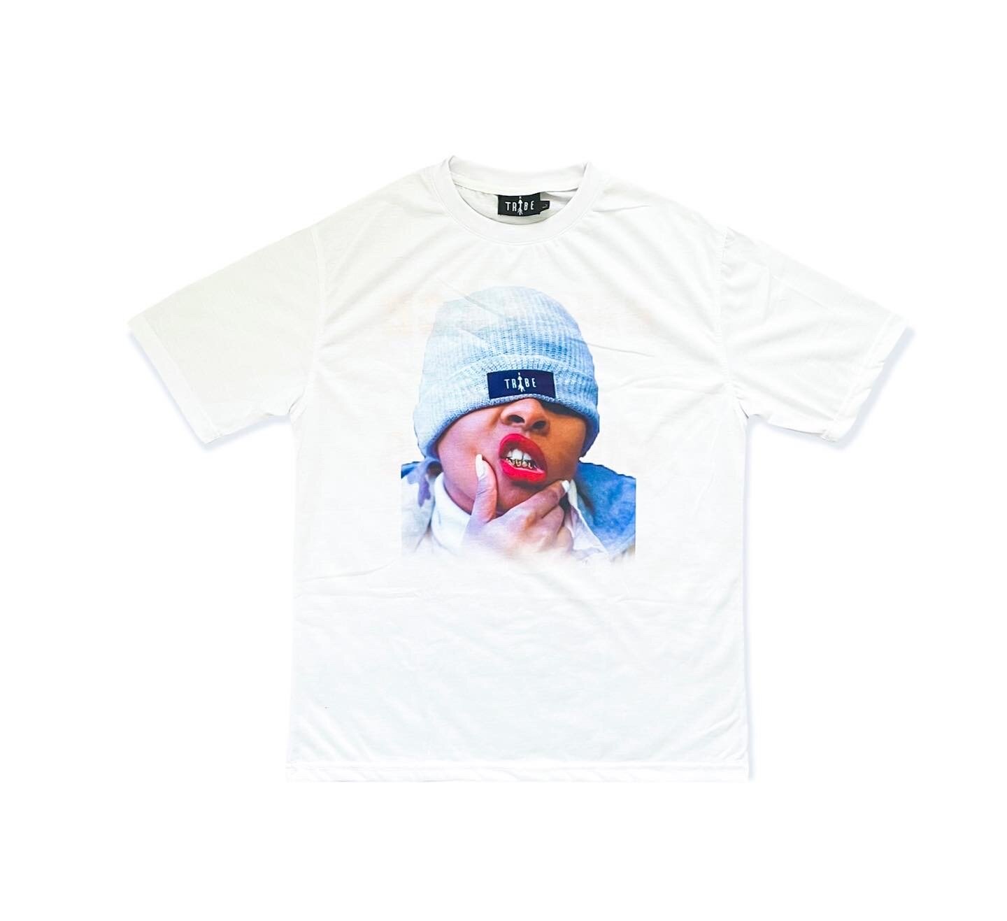 “Red Lips & Golds” Tee - White