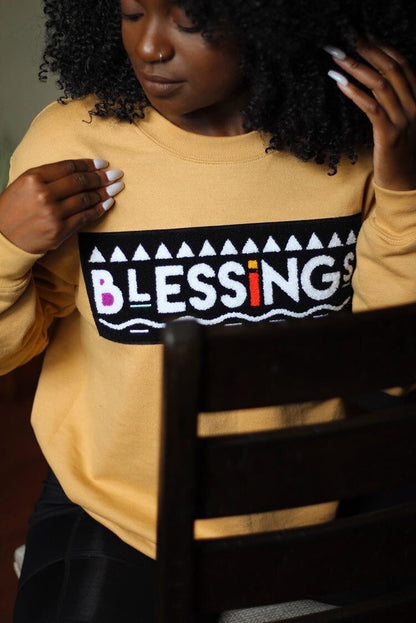 Old Gold "Blessings" Crewneck