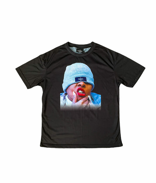 “Red Lips & Golds” Tee - Black